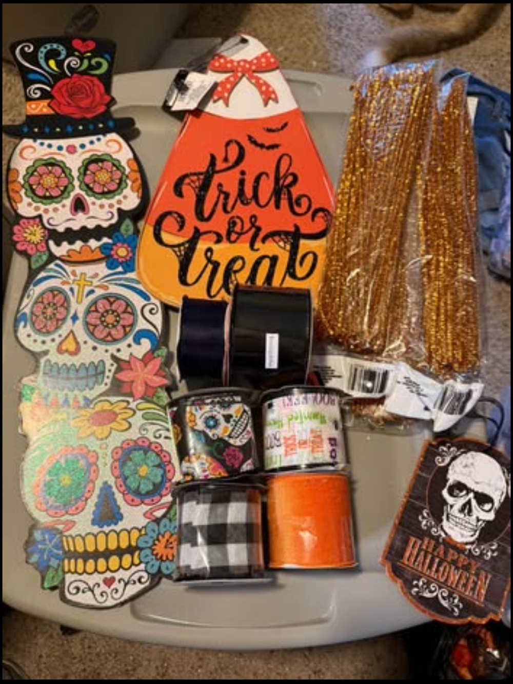 Halloween Trick or Treat Candy Corn Wall Decor - Orange